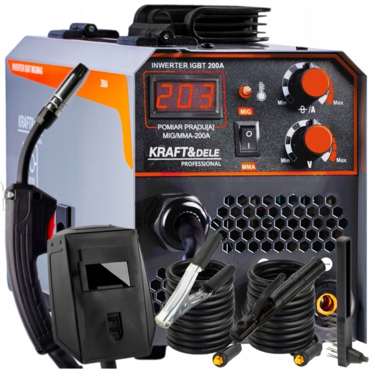 Kraft&Dele KD1788 MIG/MMA inverterkeevitus 200 A, 7,5 kg - Ostuklikk